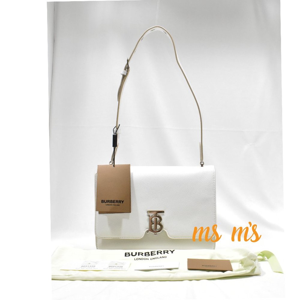 NWT BURBERRY Alice White goat skin Shoulder Bag